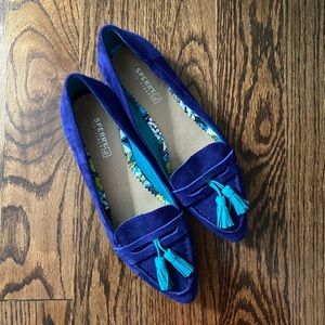 Sperry Blue Suede Tassel Penny Loafer
